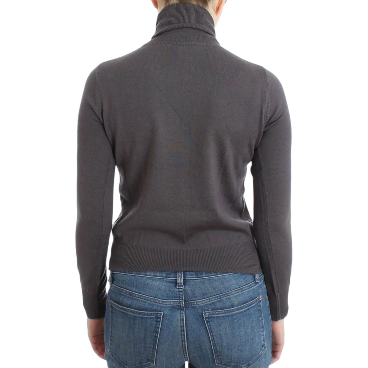 John Galliano Elegant Virgin Wool Turtleneck Sweater brown-turtleneck-cotton-sweater