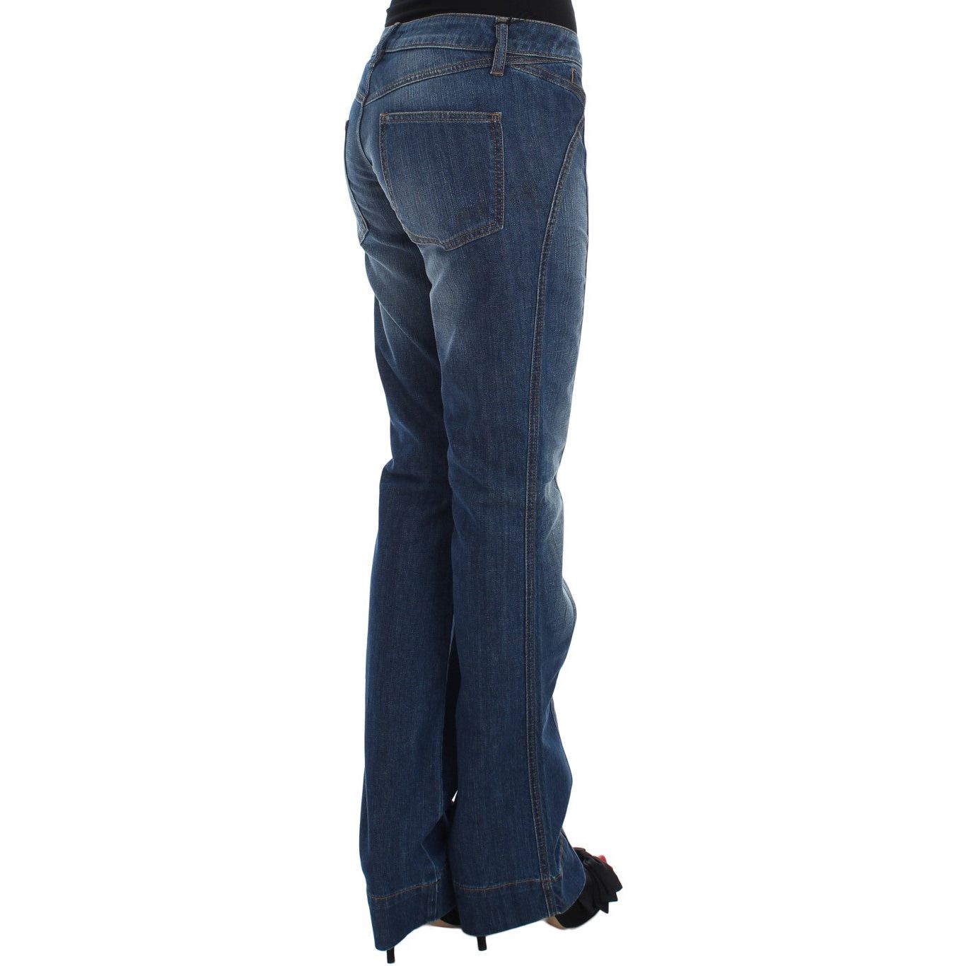 Cavalli Chic Boot Cut Blue Wash Denim blue-wash-cotton-stretch-boot-cut-jeans
