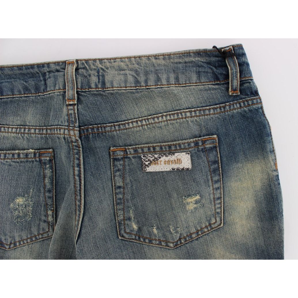 Cavalli Sleek Flair Leg Low Waist Denim blue-cotton-low-waist-jeans Jeans & Pants 60751-blue-cotton-low-waist-jeans-9.jpg