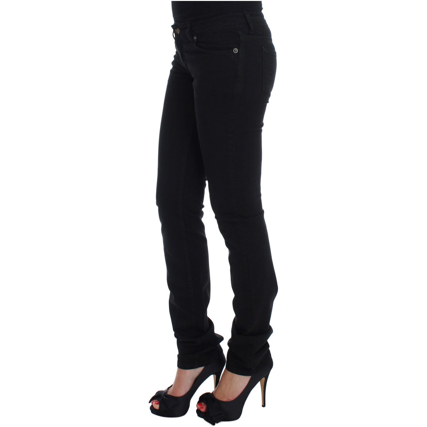 Cavalli Chic Slim Skinny Black Jeans black-cotton-stretch-slim-skinny-fit-jeans Jeans & Pants