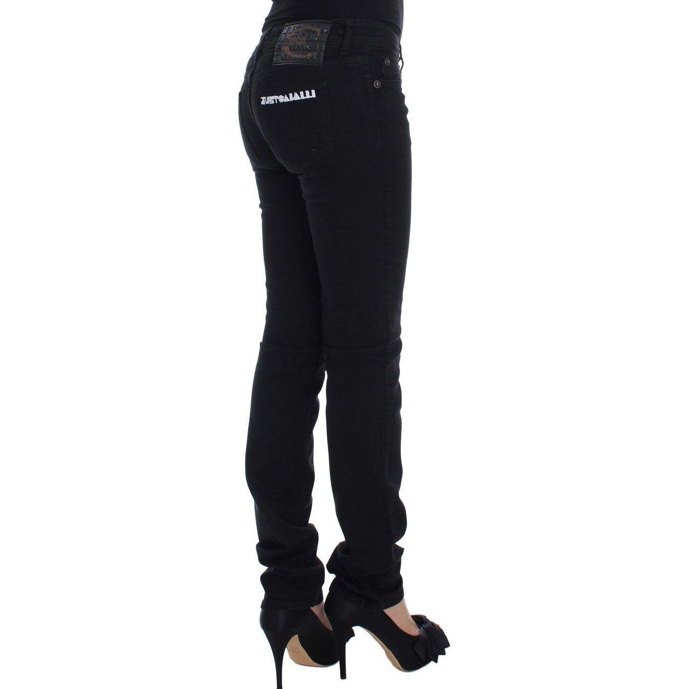 Cavalli Chic Slim Skinny Black Jeans black-cotton-stretch-slim-skinny-fit-jeans Jeans & Pants