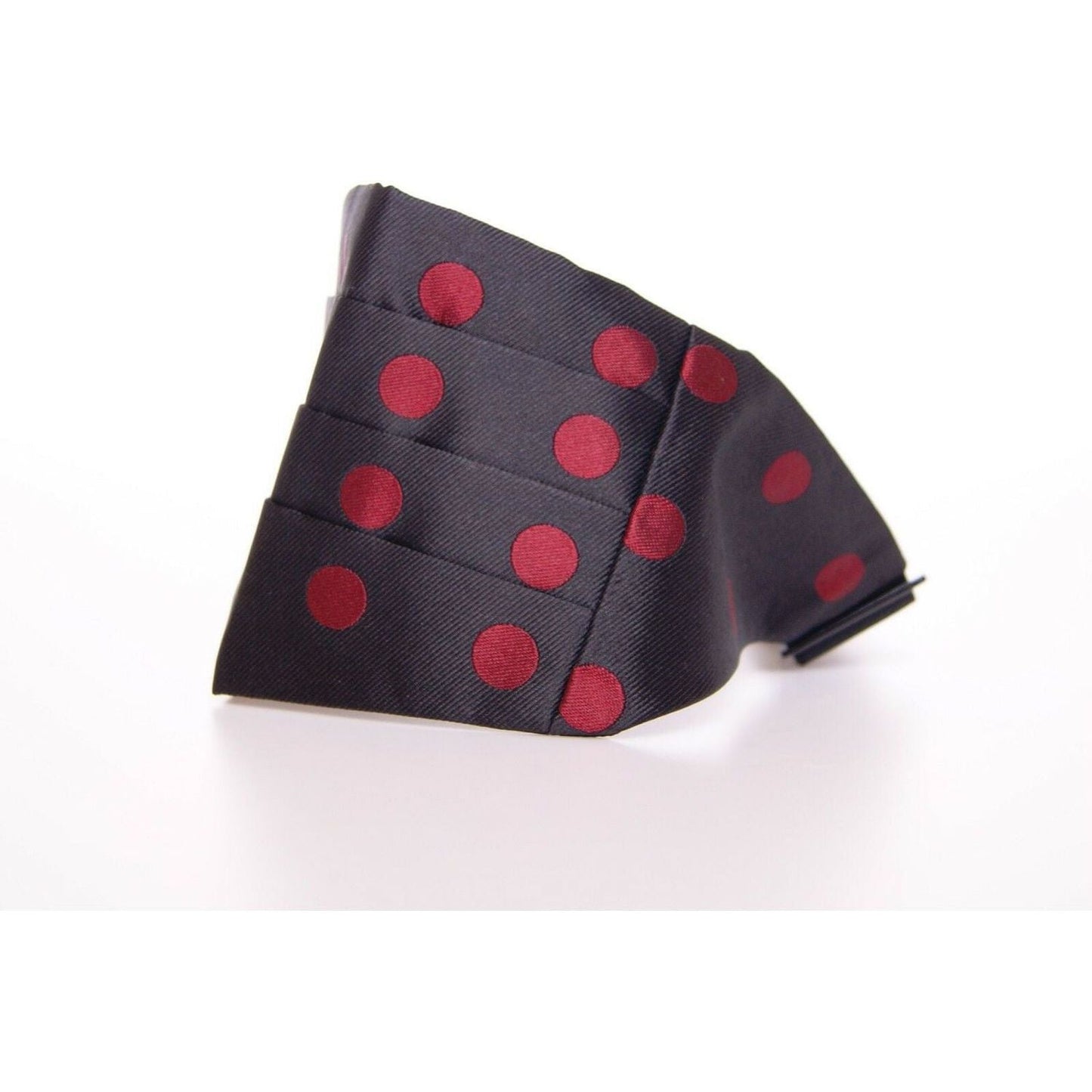 Dolce & Gabbana Exquisite Black Silk Cummerbund with Red Polka Dots black-waist-smoking-tuxedo-cummerbund-belt-1