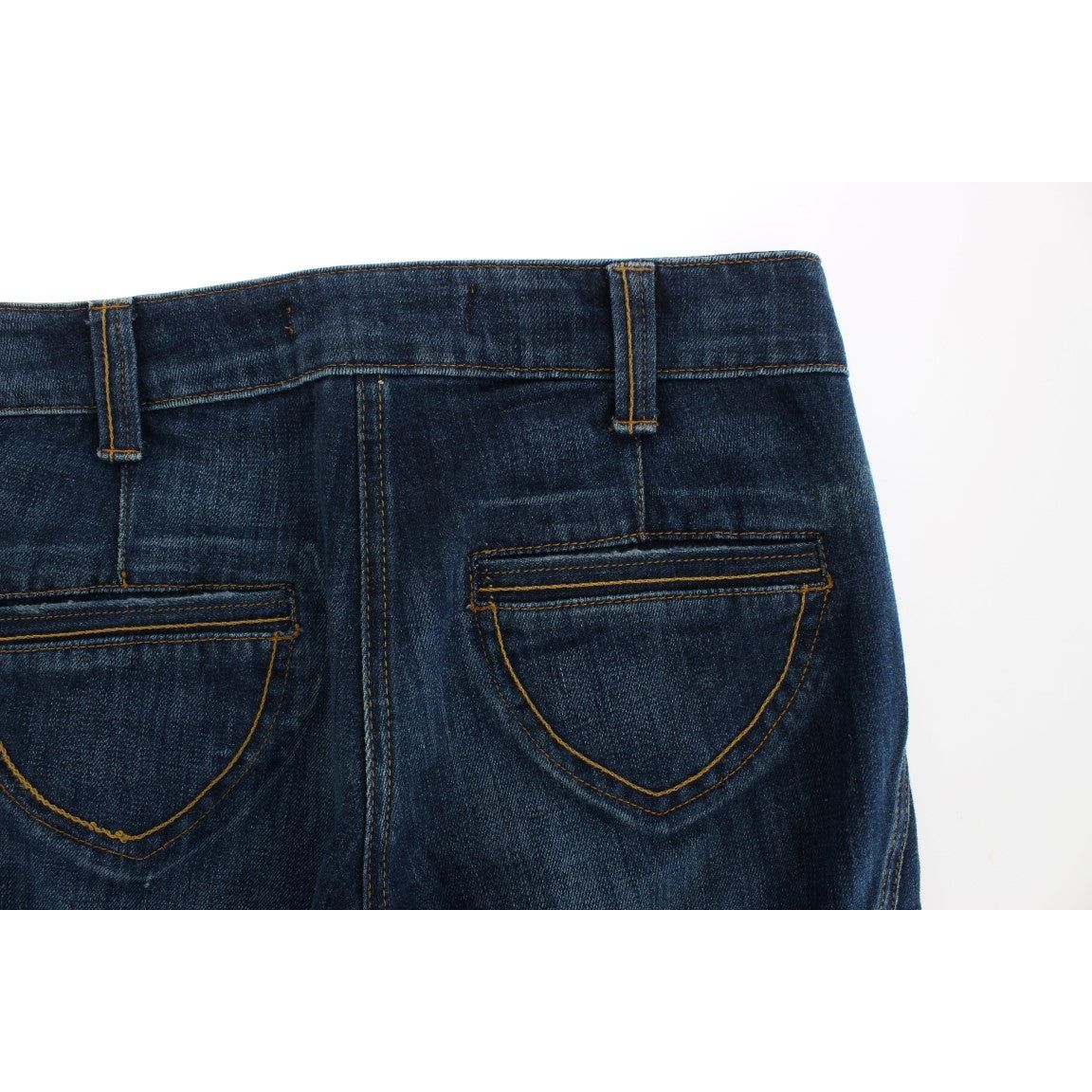 Cavalli Elegant Flare Leg Low Waist Denim blue-cotton-stretch-low-waist-jeans