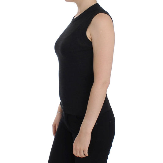 Dolce & Gabbana Elegant Black Sleeveless Pullover Vest black-sleeveless-crewneck-vest-pullover 61762-black-sleeveless-crewneck-vest-pullover-1.jpg