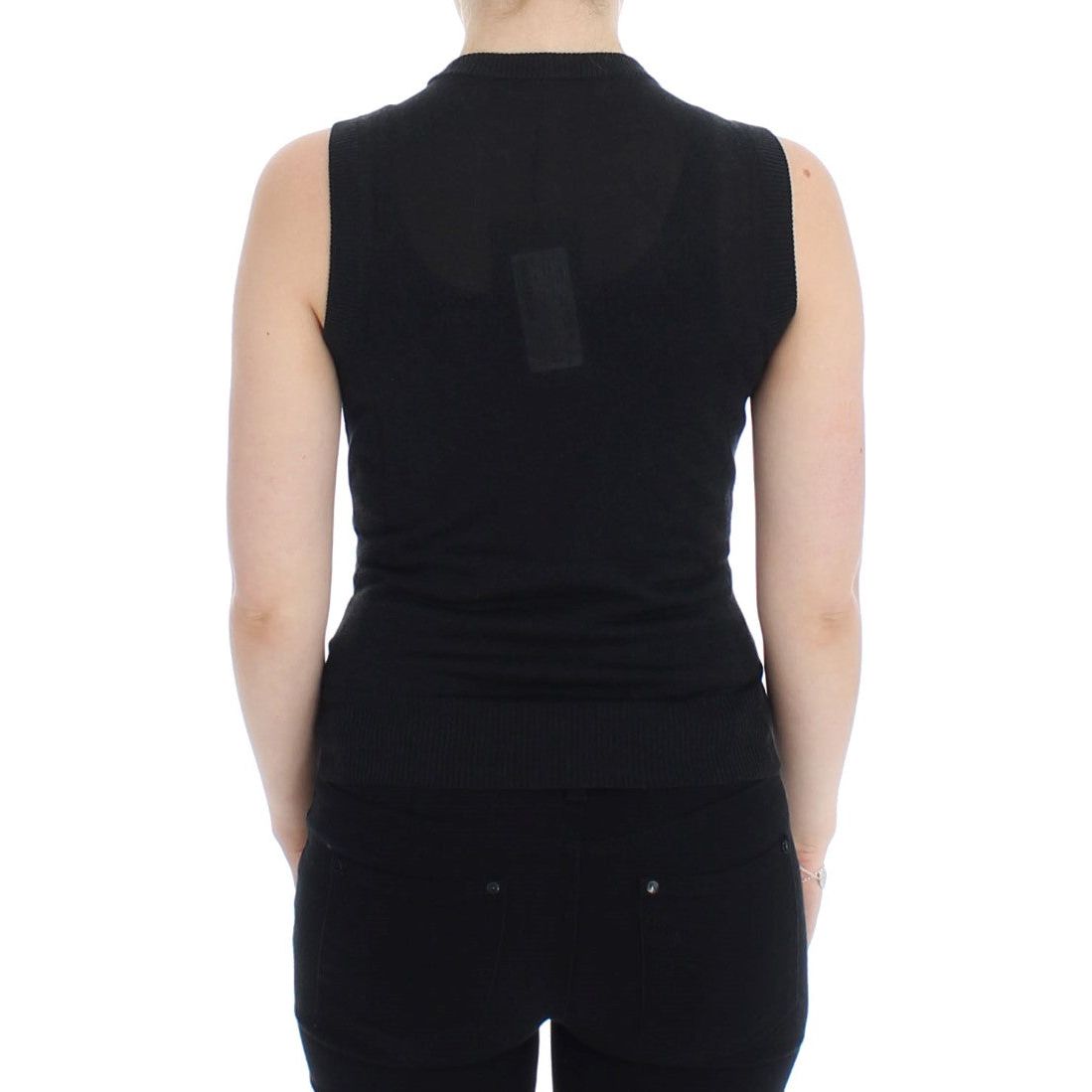 Dolce & Gabbana Elegant Black Sleeveless Pullover Vest black-sleeveless-crewneck-vest-pullover