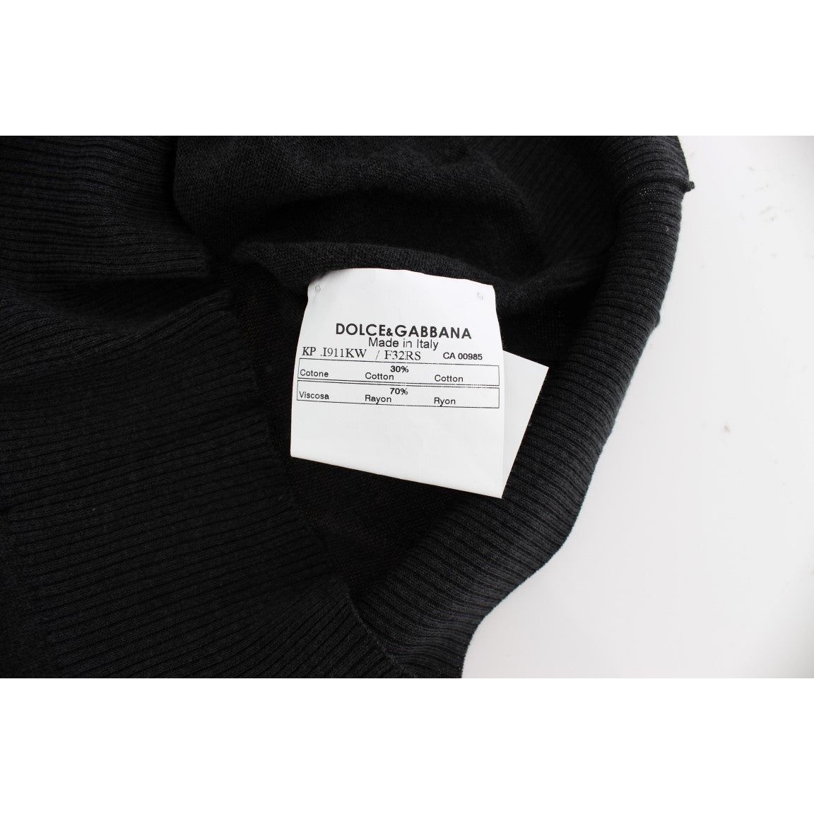 Dolce & Gabbana Elegant Black Sleeveless Pullover Vest black-sleeveless-crewneck-vest-pullover