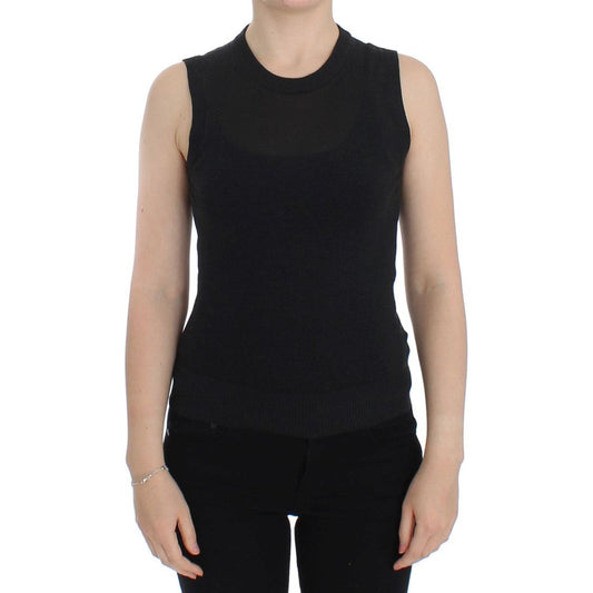 Dolce & Gabbana Elegant Black Sleeveless Pullover Vest black-sleeveless-crewneck-vest-pullover 61762-black-sleeveless-crewneck-vest-pullover.jpg