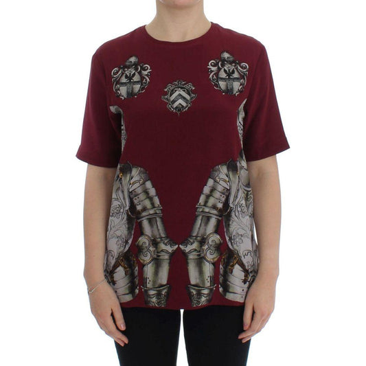 Dolce & Gabbana Enchanted Sicily Silk Blouse with Knight Print red-knight-print-silk-blouse-t-shirt 62107-red-knight-print-silk-blouse-t-shirt.jpg