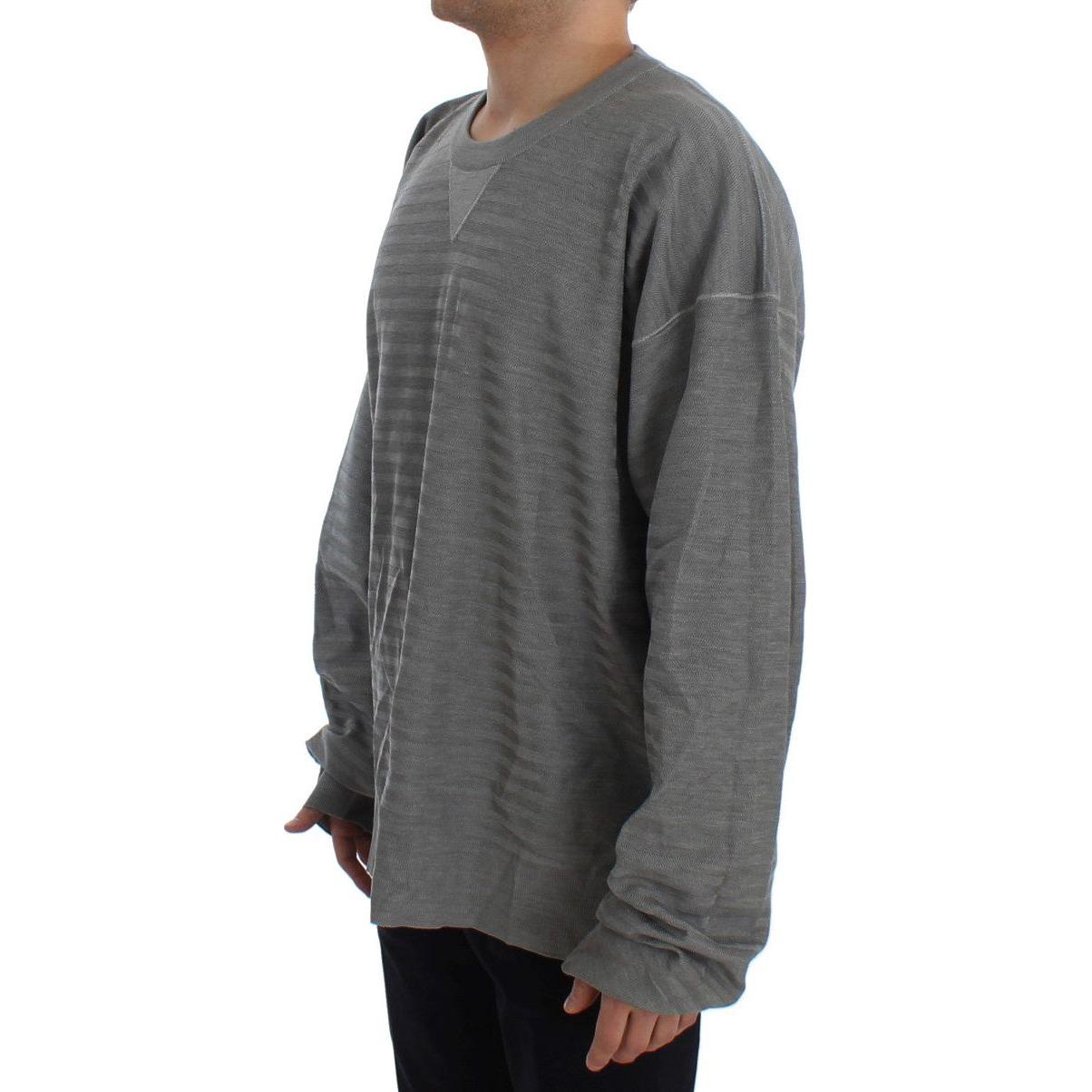 Dolce & Gabbana Elegant Gray Silk Crewneck Pullover Sweater gray-crewneck-pullover-silk-sweater 63766-gray-crewneck-pullover-silk-sweater-1.jpg