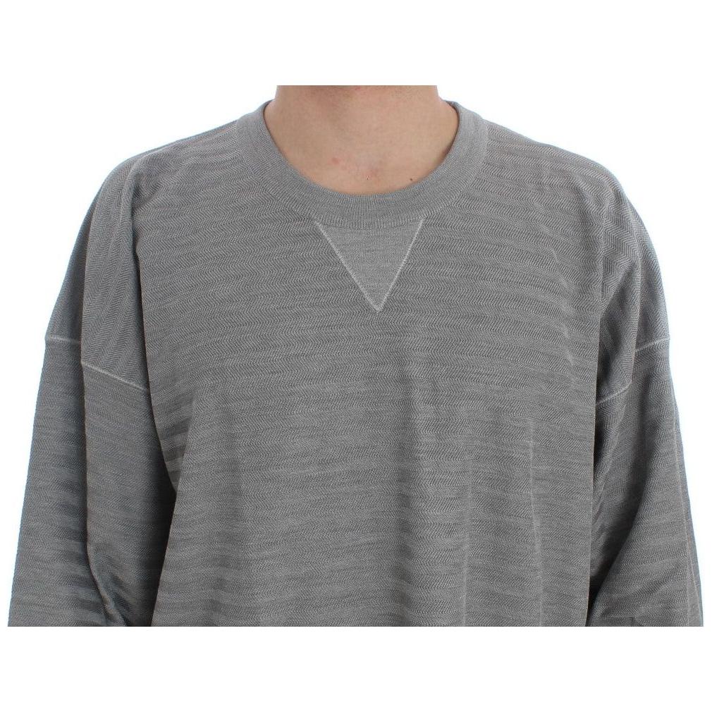 Dolce & Gabbana Elegant Gray Silk Crewneck Pullover Sweater gray-crewneck-pullover-silk-sweater 63766-gray-crewneck-pullover-silk-sweater-3.jpg