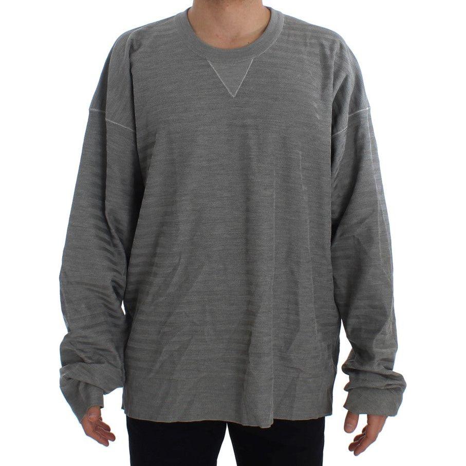 Dolce & Gabbana Elegant Gray Silk Crewneck Pullover Sweater gray-crewneck-pullover-silk-sweater 63766-gray-crewneck-pullover-silk-sweater.jpg
