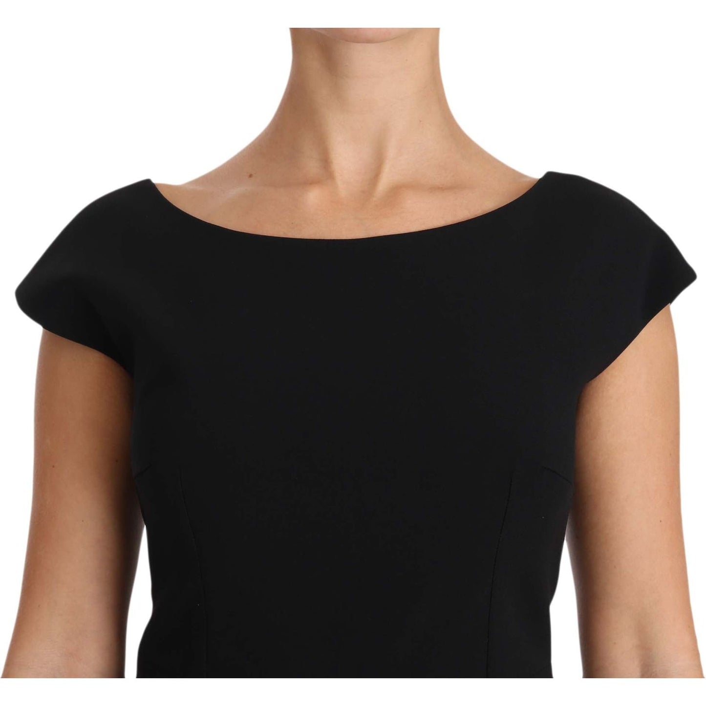 Dolce & Gabbana Elegant Black Maxi Sheath Dress black-stretch-fit-flare-gown-maxi 640030-black-stretch-fit-flare-gown-maxi-1.jpg