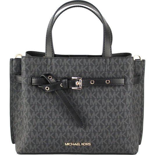 Michael Kors Emilia Small Black Signature PVC Satchel Crossbody Handbag Purse emilia-small-black-signature-pvc-satchel-crossbody-handbag-purse