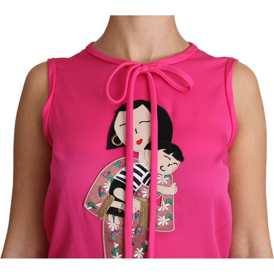 Dolce & GabbanaElegant Pink Silk Family Tank Top ShirtMcRichard Designer Brands£379.00