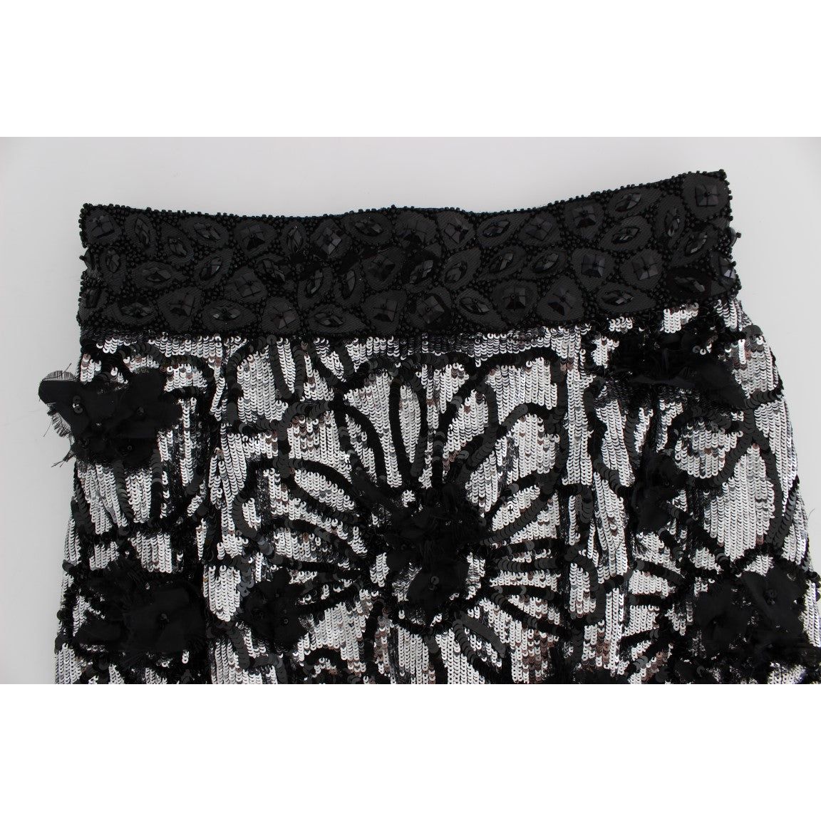Dolce & Gabbana Sequined High Waist Designer Mini Shorts black-crystal-sequined-mini-shorts 65425-black-crystal-sequined-mini-shorts-3-4.jpg