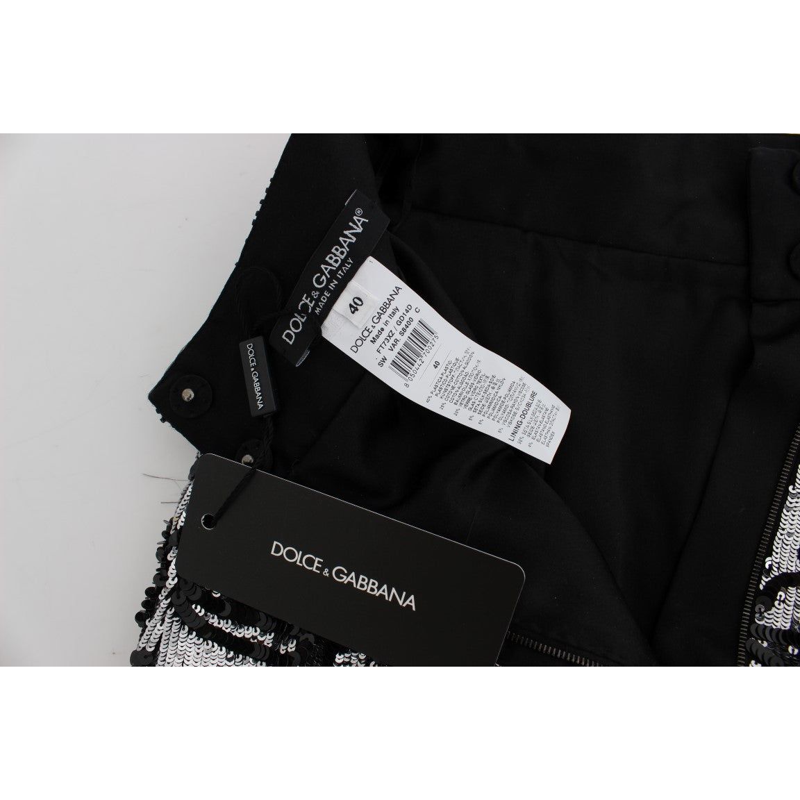 Dolce & Gabbana Sequined High Waist Designer Mini Shorts black-crystal-sequined-mini-shorts 65425-black-crystal-sequined-mini-shorts-3-8.jpg
