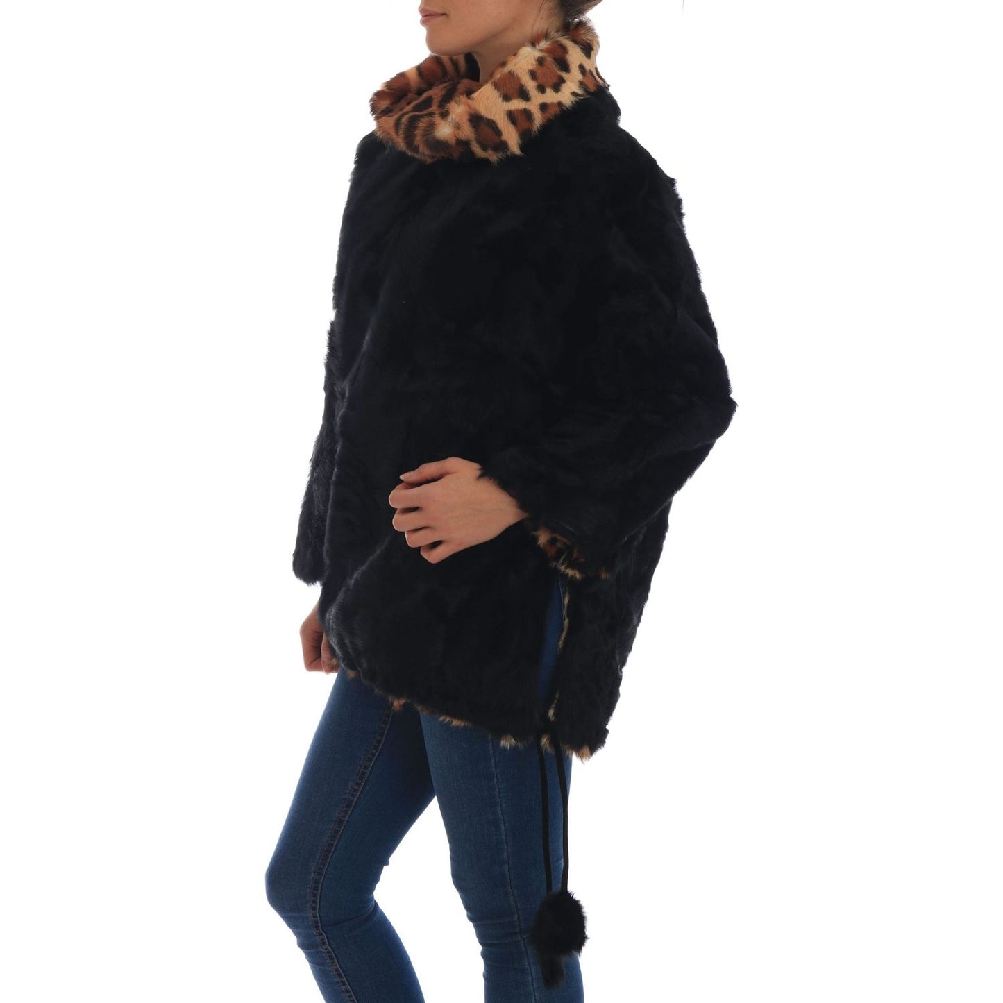 Dolce & Gabbana Elegant Black Lamb Fur Short Coat black-lamb-leopard-print-fur-coat-jacket 654682-black-lamb-leopard-print-fur-coat-jacket-1.jpg