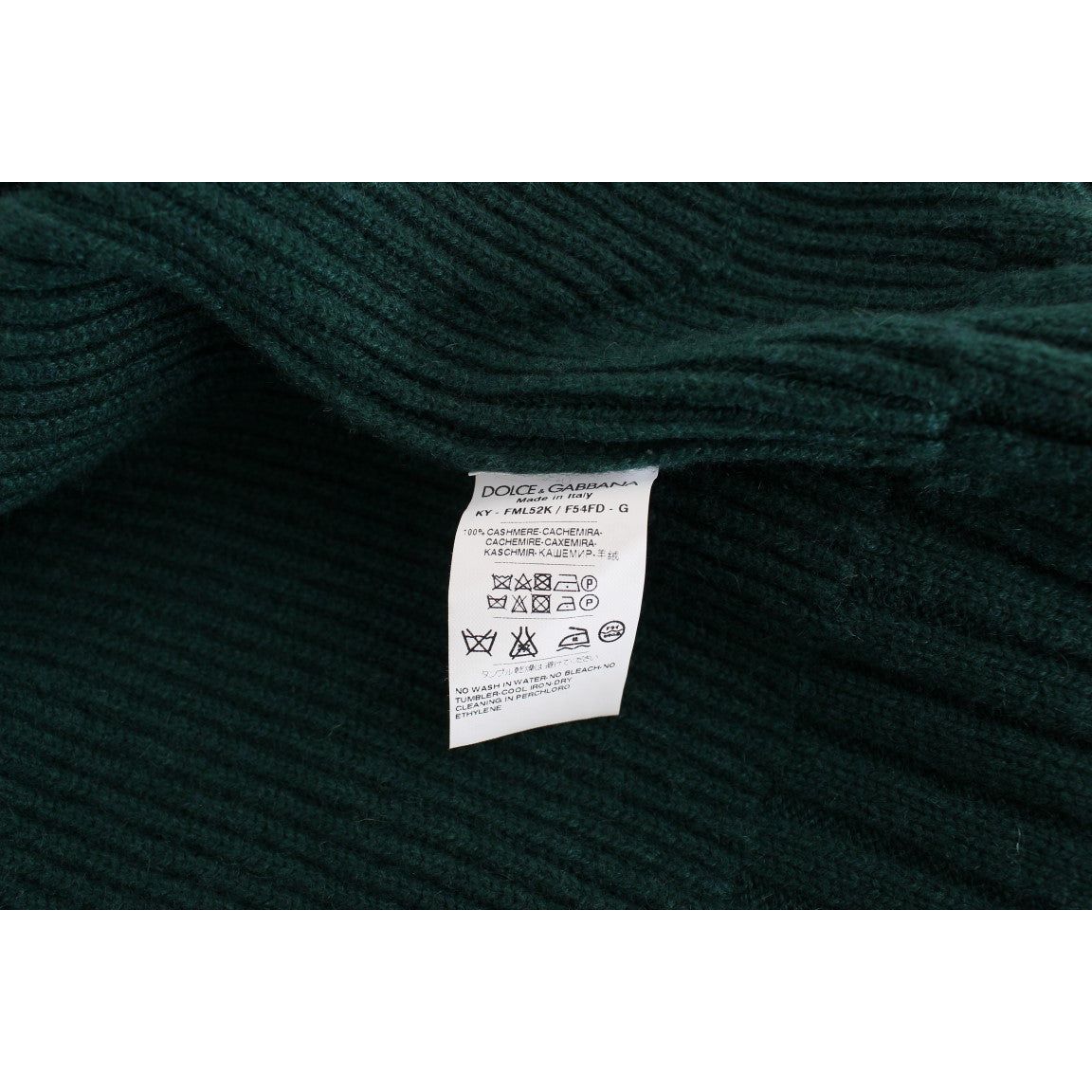 Dolce & Gabbana Elegant Green Cashmere Cardigan Sweater green-knitted-cashmere-cardigan