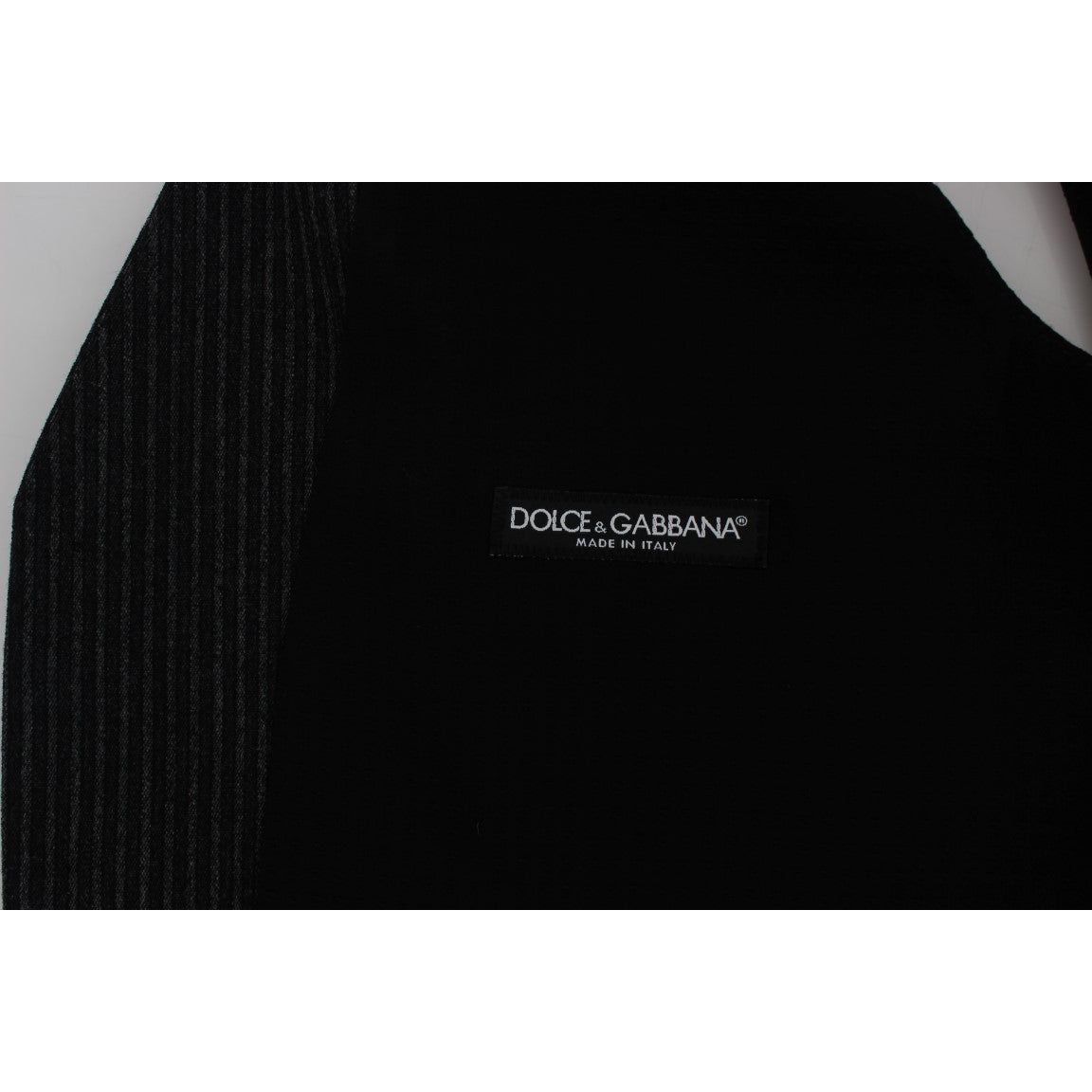 Dolce & Gabbana Elegant Gray Striped Wool Vest gray-striped-formal-vest