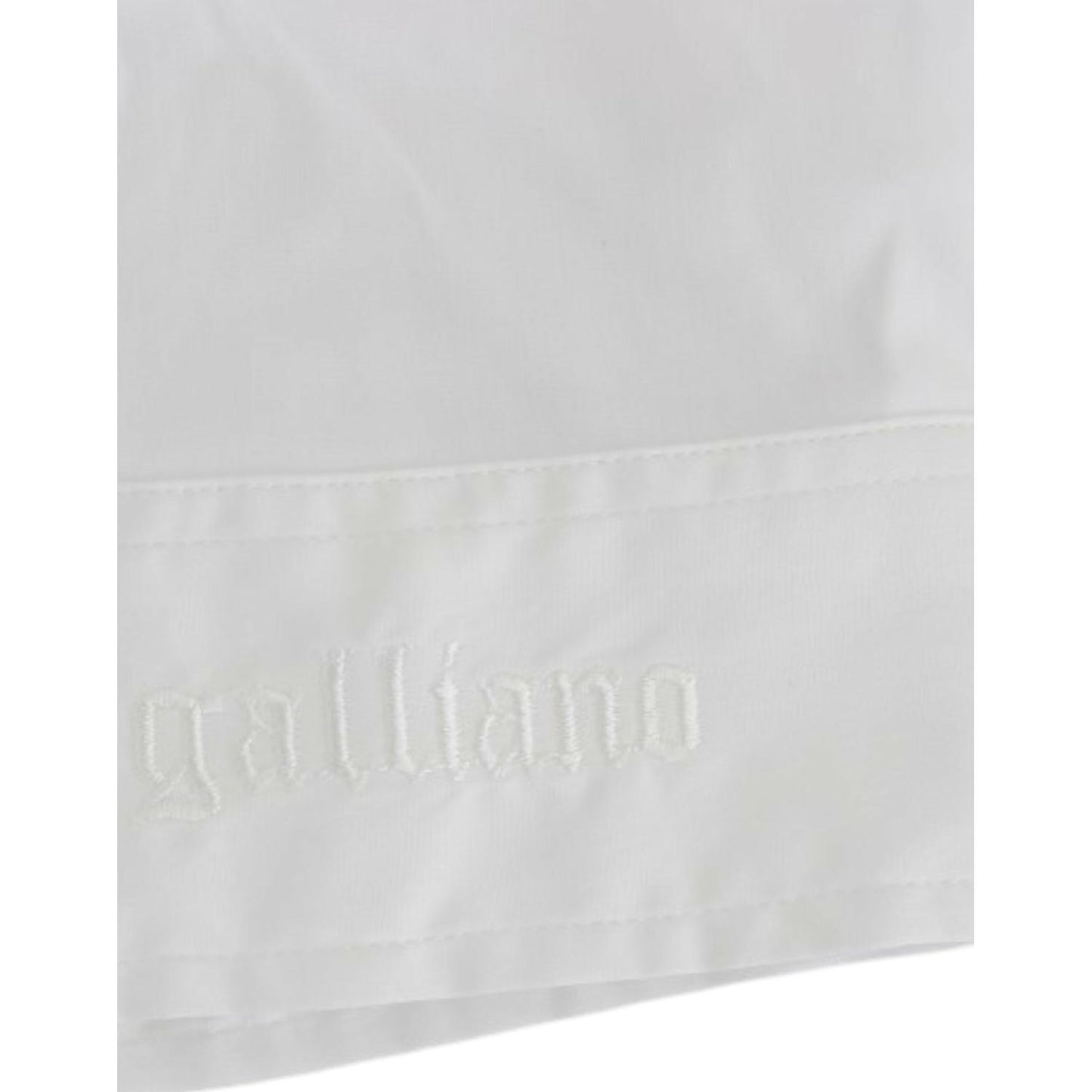 John Galliano Chic White Cotton Blend Shortsleeve Blouse white-cotton-shirt-top