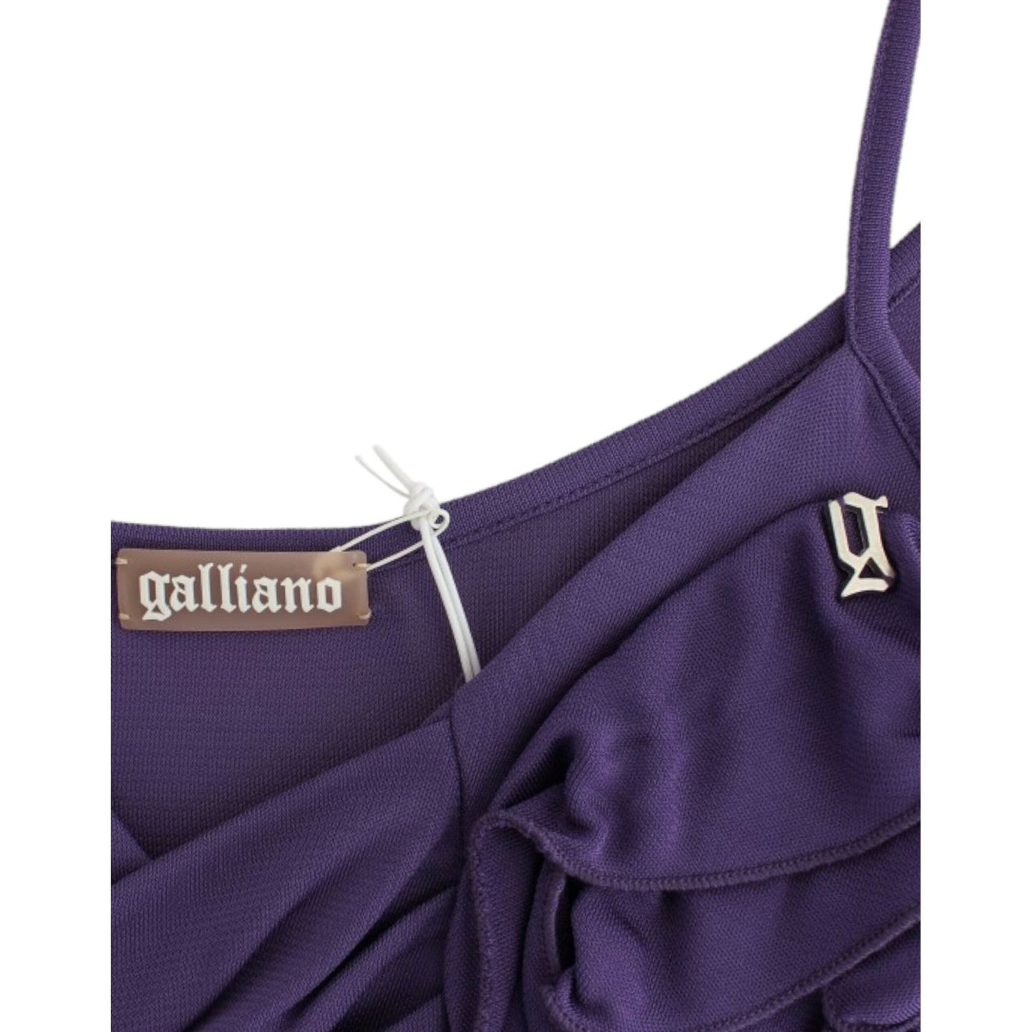 John Galliano Elegant Purple Jersey Cocktail Dress purple-jersey-dress