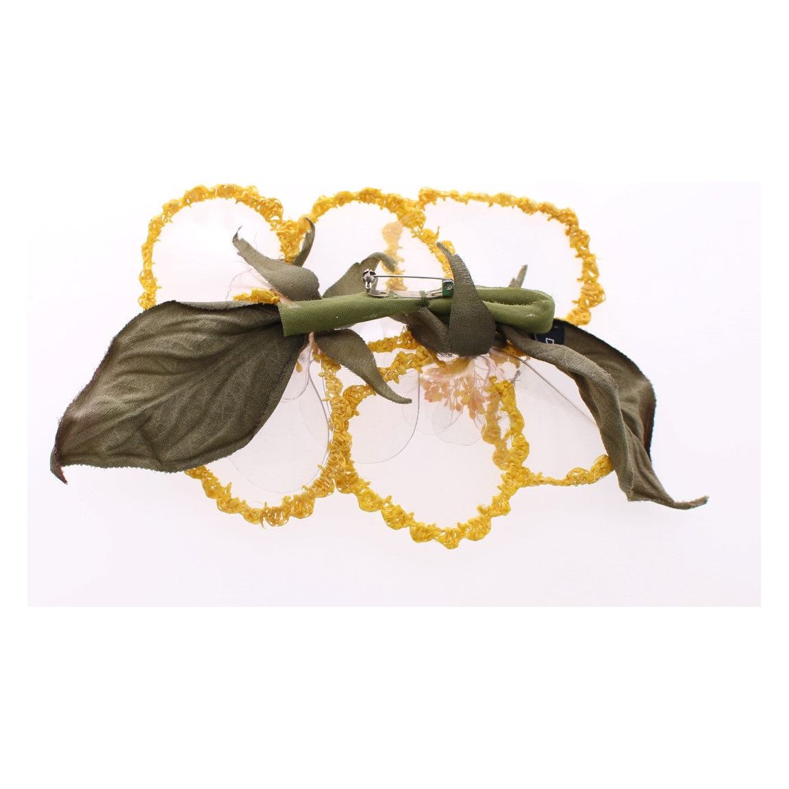 Dolce & Gabbana Exquisite Handmade Floral Silk Brooch Brooch floral-transparent-handmade-brooch