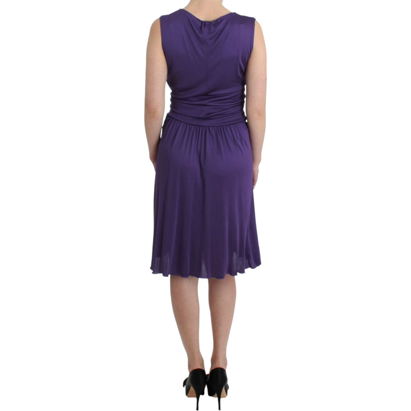 John Galliano Elegant Purple Knee-Length Jersey Dress purple-sheath-dress 6952-purple-sheath-dress-2-scaled-5c6409c0-084.jpg