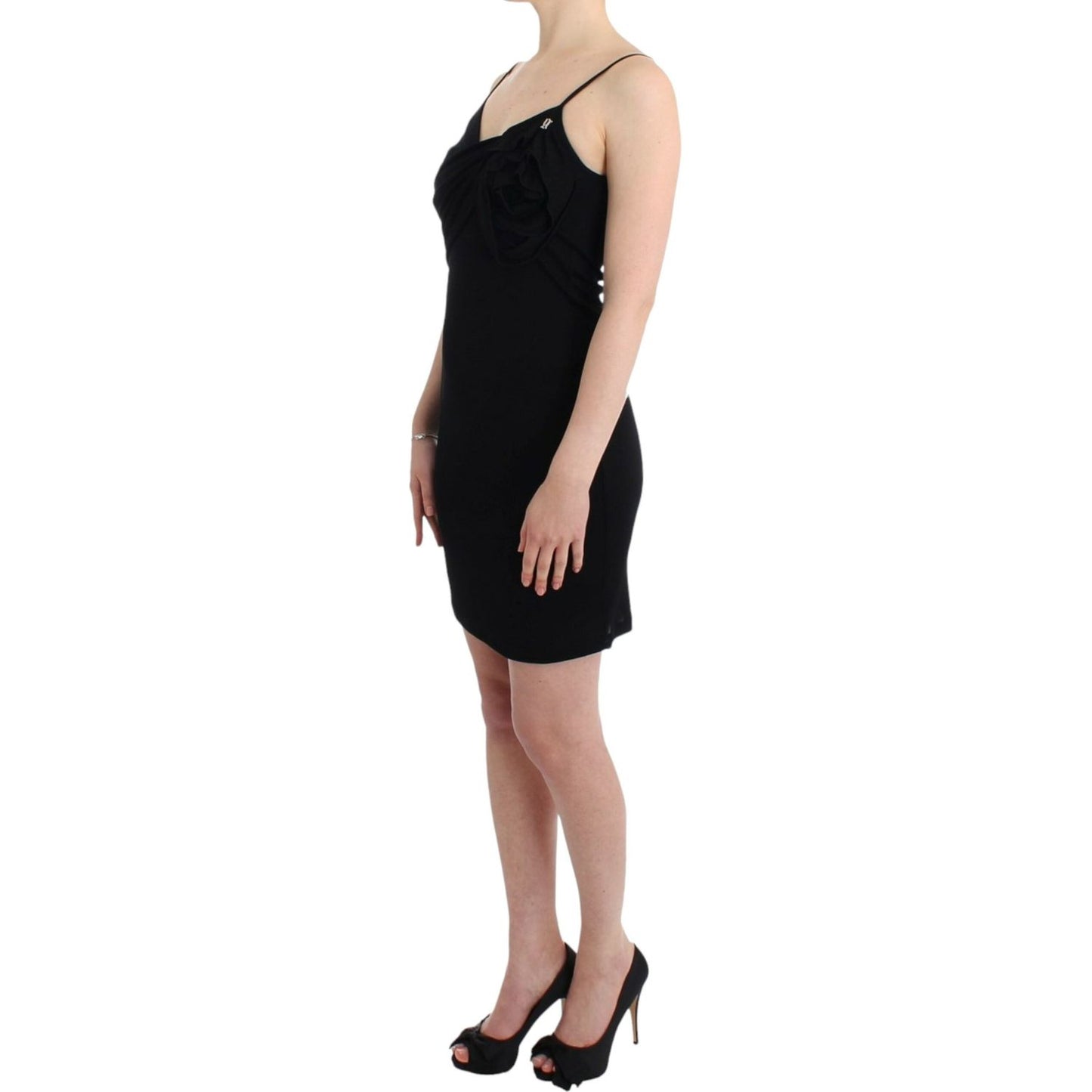 John Galliano Elegant Black Jersey Knee-Length Dress black-coctail-dress Dresses 6965-black-coctail-dress-1-scaled-7f8d5cd6-460.jpg