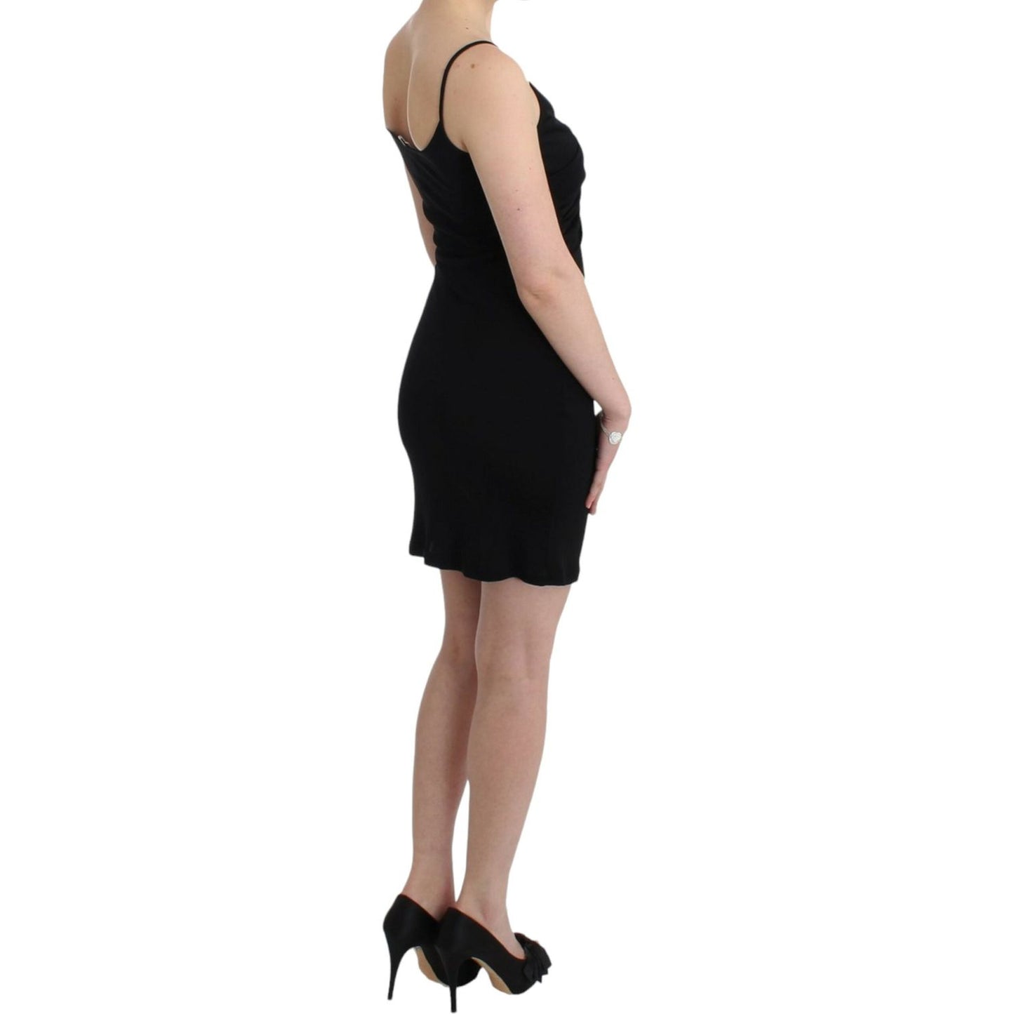 John Galliano Elegant Black Jersey Knee-Length Dress black-coctail-dress Dresses 6965-black-coctail-dress-3-scaled-082b90e0-0be.jpg