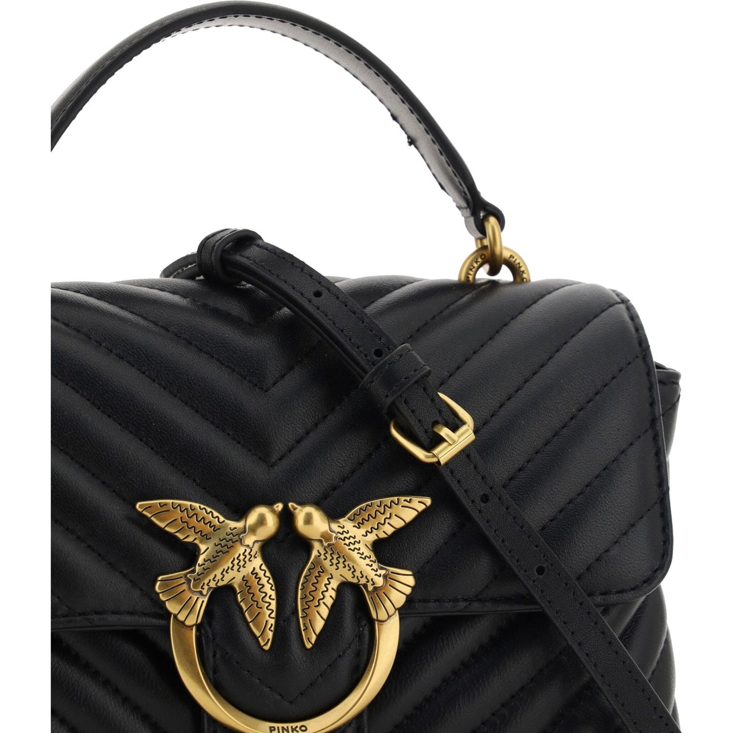 PINKO Elegant Quilted Mini Handbag Charm black-calf-leather-love-lady-mini-handbag
