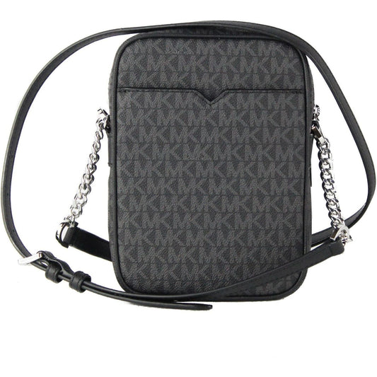 Michael Kors | Medium Signature Leather North South Chain Crossbody Handbag Black| McRichard Designer Brands   