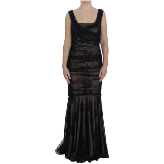 Dolce & Gabbana Elegant Black Floral Bodycon Maxi Dress black-floral-lace-long-bodycon-maxi-dress-1