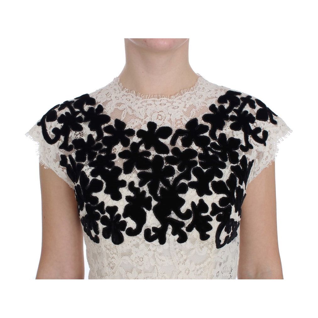Dolce & Gabbana Elegant Floral Lace Cap Sleeve Maxi Dress floral-lace-ricamo-long-ball-maxi-dress