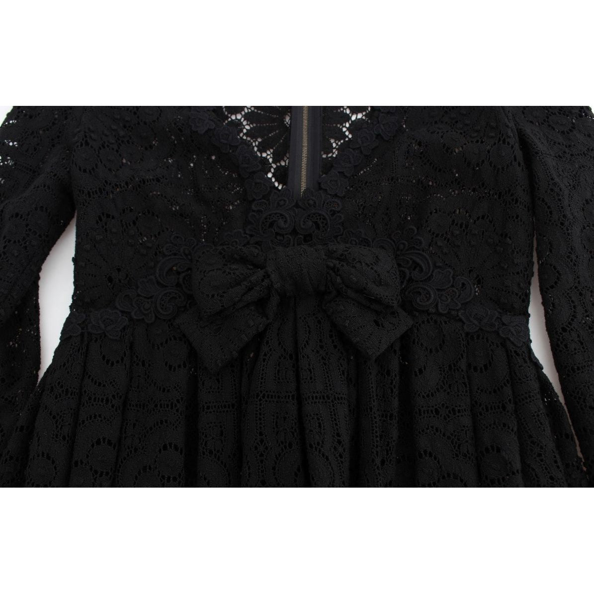 Dolce & Gabbana Elegant Floral Ricamo Maxi Dress black-ricamo-knitted-full-length-maxi-dress 72536-black-ricamo-knitted-full-length-maxi-dress-5.jpg