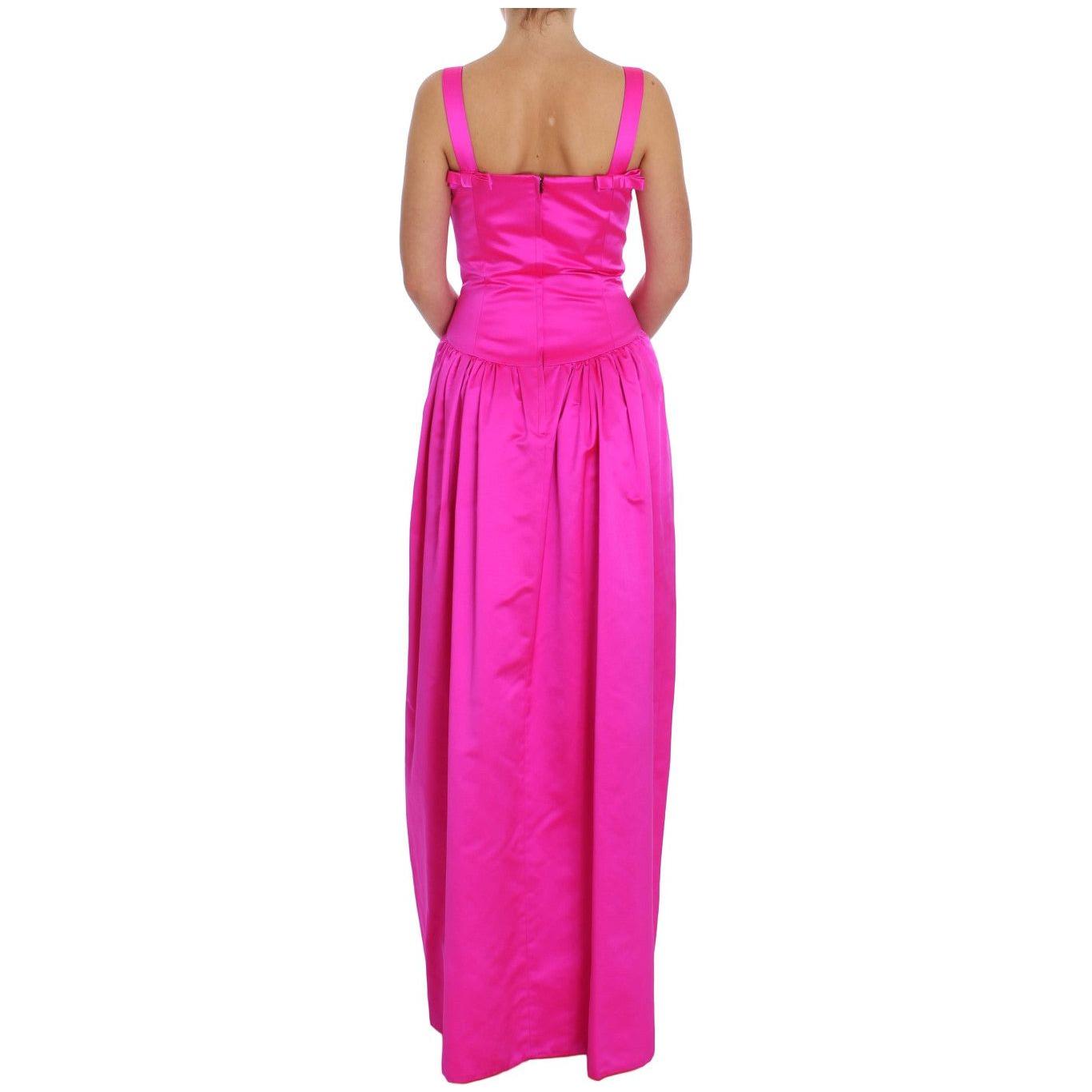 Dolce & Gabbana Elegant Silk Full Length Pink Sheath Dress pink-silk-long-sheath-ball-gown-dress 76495-pink-silk-long-sheath-ball-gown-dress-2.jpg