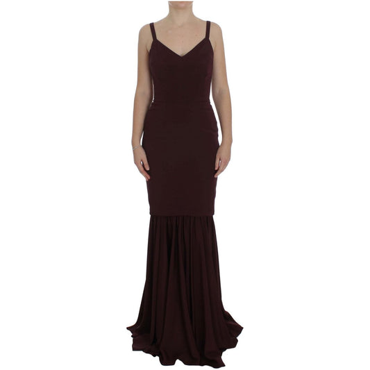 Dolce & Gabbana Elegant Bordeaux Sheath Dress bordeaux-stretch-full-length-sheath-dress