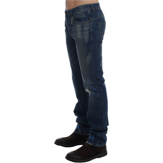 Costume National Chic Blue Wash Painted Slim Fit Jeans blue-wash-paint-slim-fit-pants-jeans 78737-blue-wash-paint-slim-fit-pants-jeans-1.jpg
