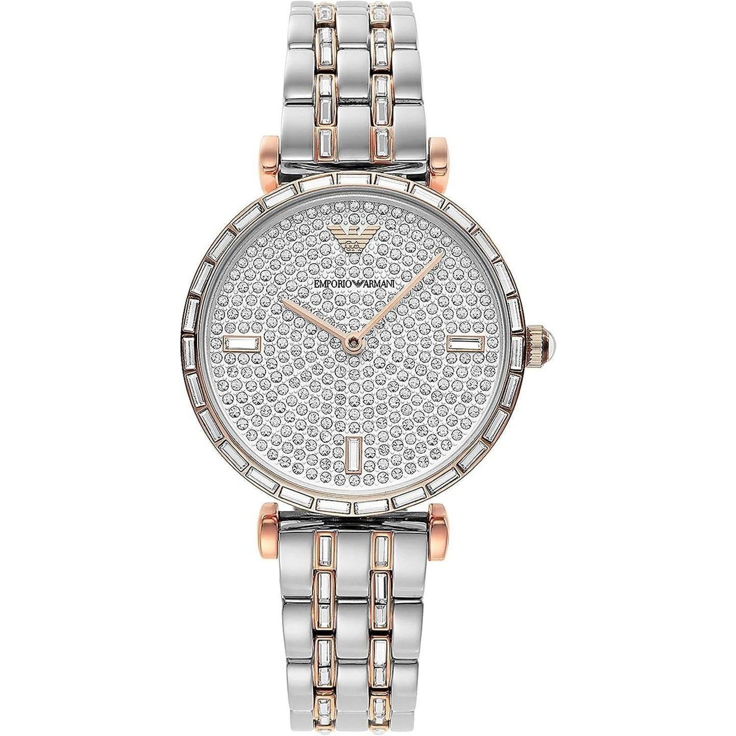 Emporio Armani Elegant Two-Tone Crystal Pave Watch silver-steel-quartz-watch-1