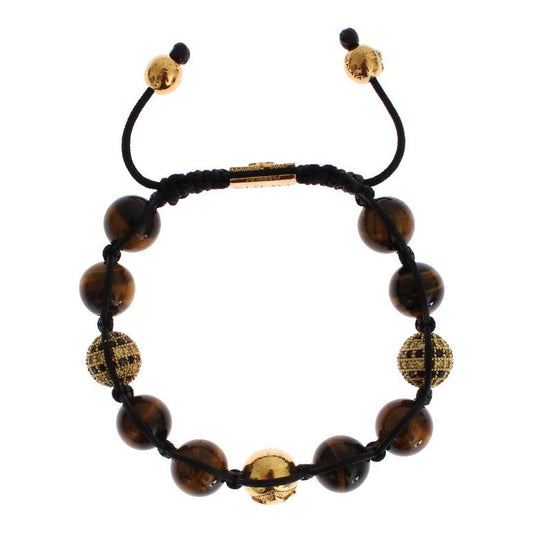 Nialaya Chic Multicolor CZ & Tigers Eye Bracelet Bracelet cz-brown-tigers-eye-925-silver-bracelet