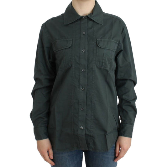 Cavalli Elegant Gray Cotton Button Down Shirt gray-button-down-shirt 8586-gray-button-shirt-scaled-3c3c1060-eb0.jpg