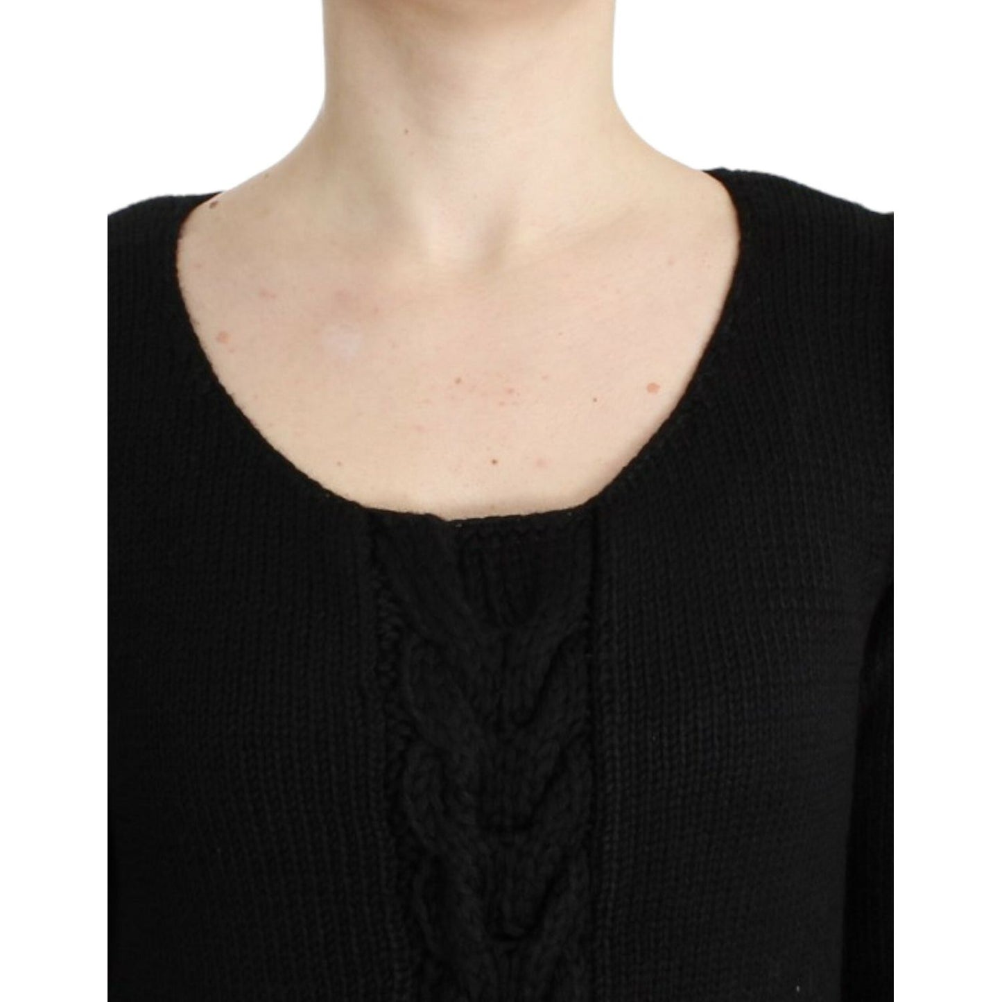Cavalli Alluring Black Knitted Crew Neck Sweater black-knitted-wool-sweater 8739-black-knitted-wool-sweater-4-scaled-9c5f4f8a-ef8.jpg