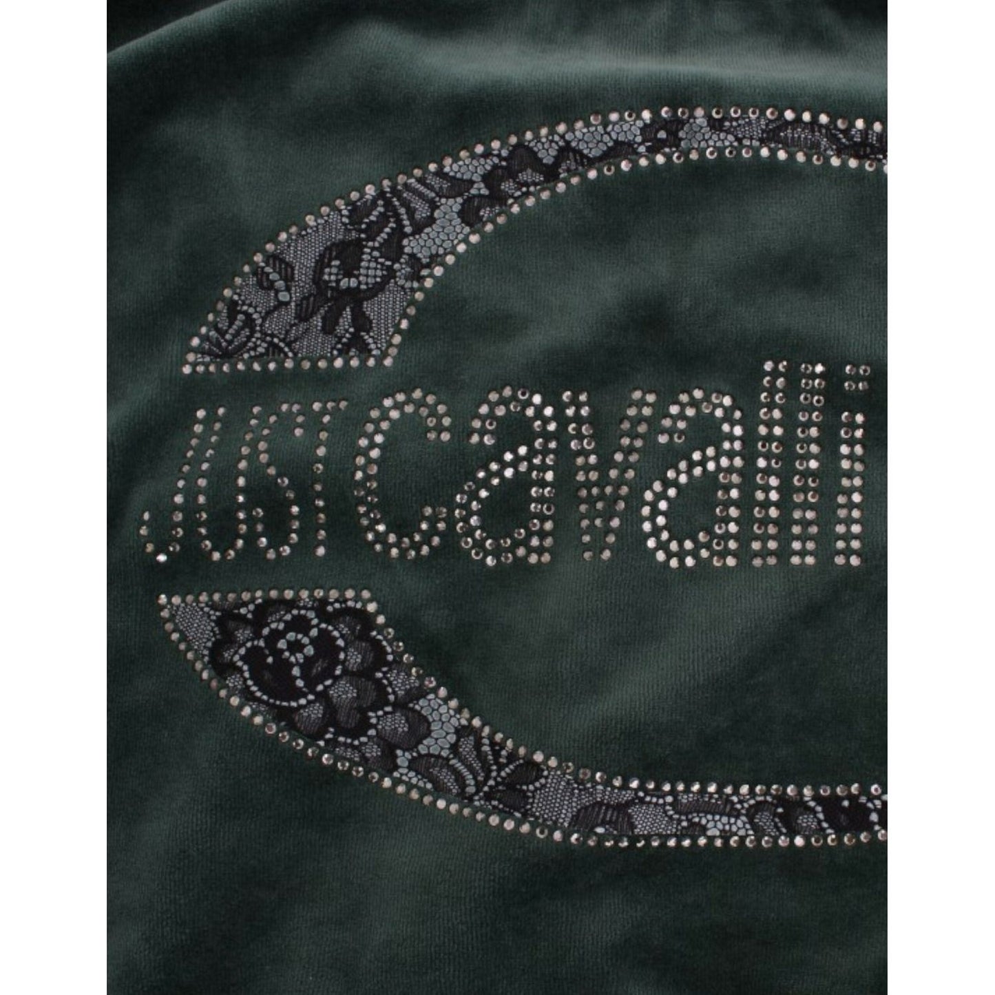 Cavalli Elegant Green Mock Sweater with Rhinestone Detail green-velvet-cotton-sweater 8820-green-velvet-cotton-sweater-6-scaled-cb746e86-3de.jpg