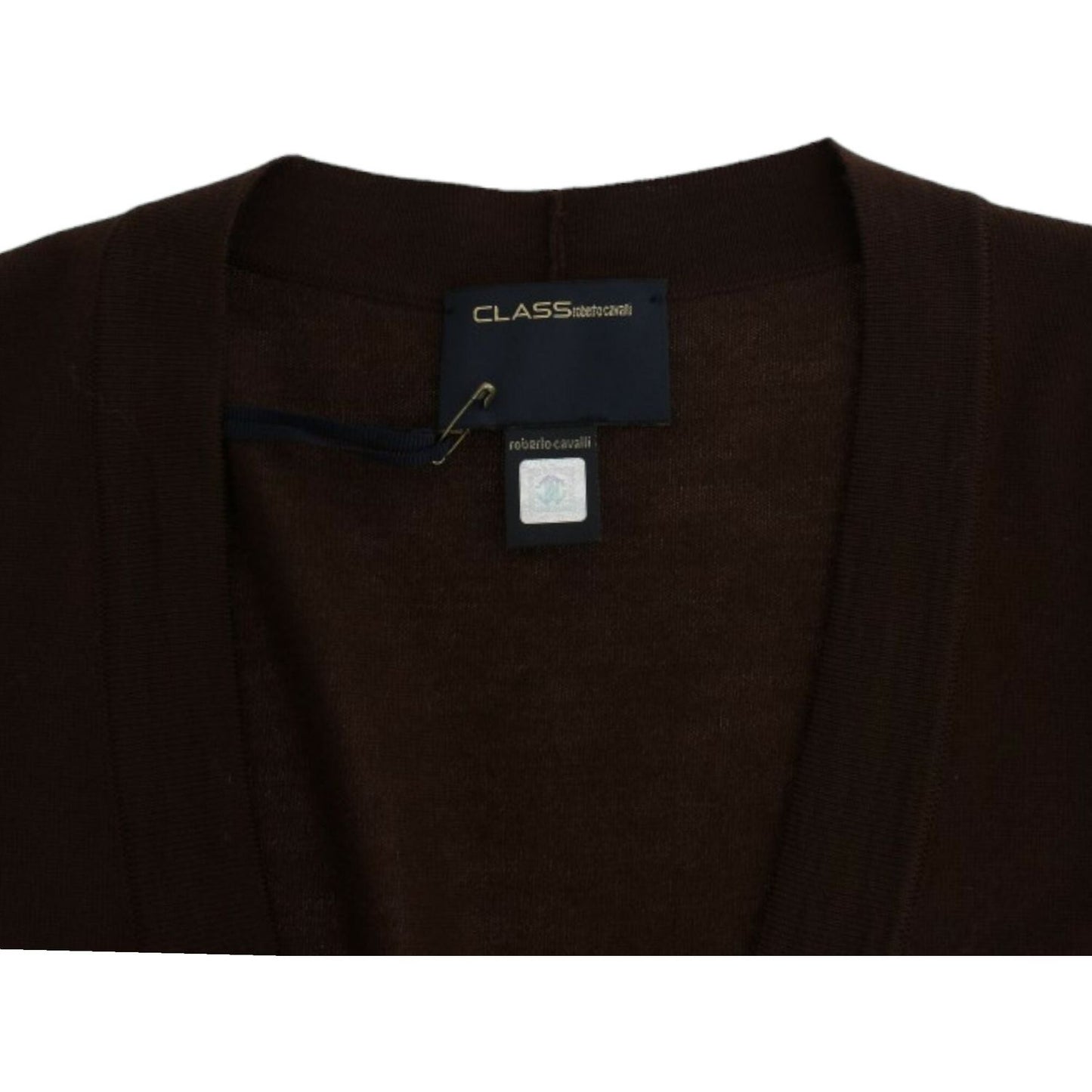 Cavalli Elegant Brown Virgin Wool Cropped Cardigan brown-cropped-wool-cardigan 8983-brown-cropped-wool-cardigan-5-scaled-015d6bcd-244.jpg