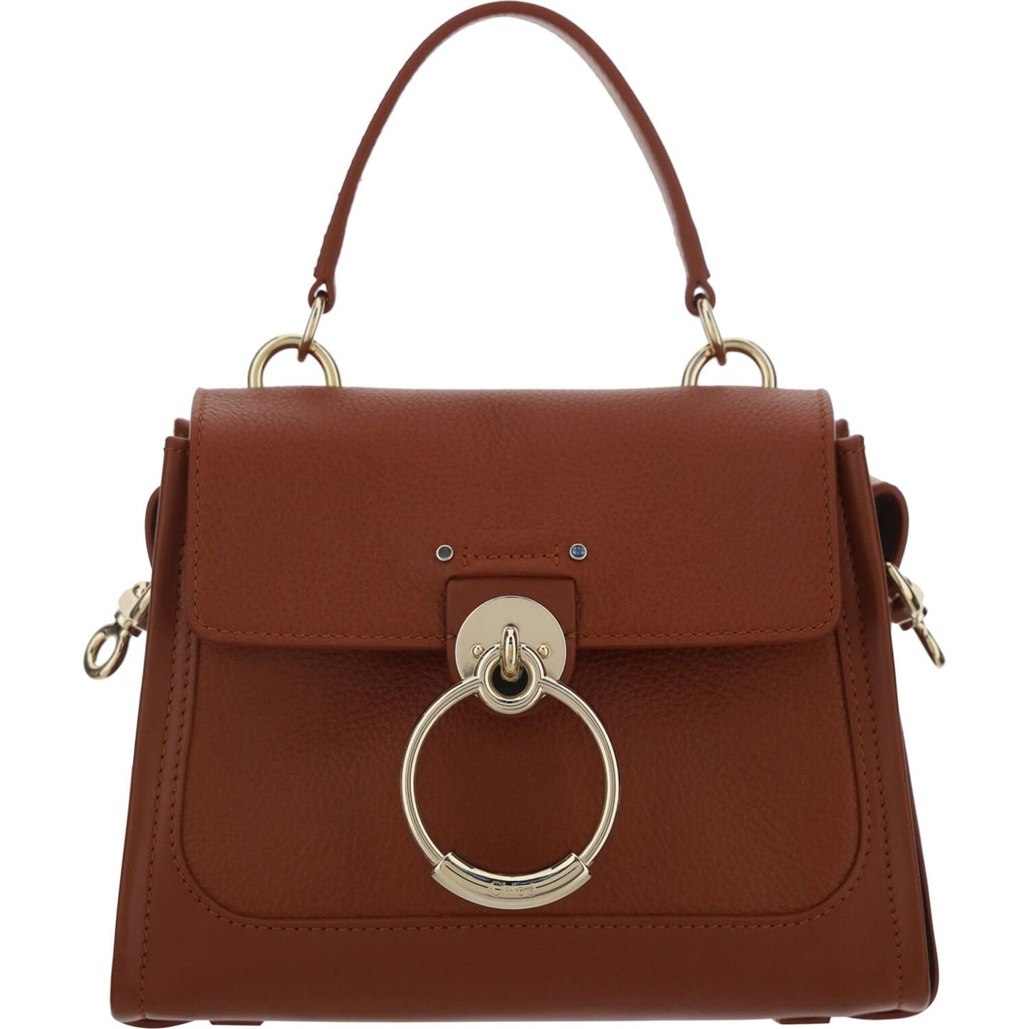 Chloé Elegant Sepia Brown Calfskin Shoulder Handbag brown-calf-leather-tess-handbag