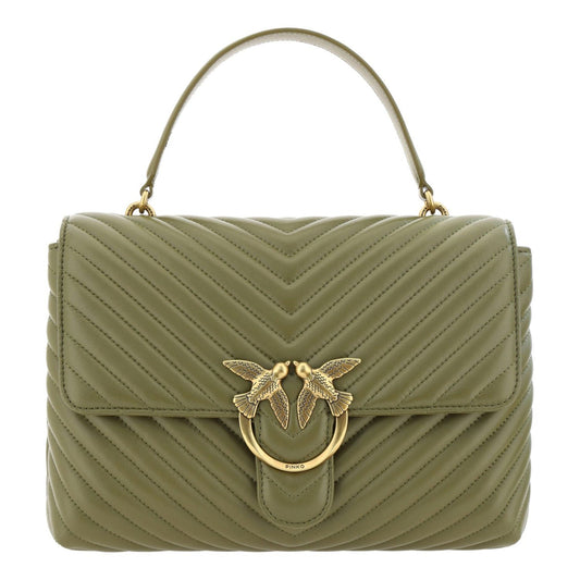 PINKO Emerald Elegance Calf Leather Handbag green-calf-leather-love-lady-handbag