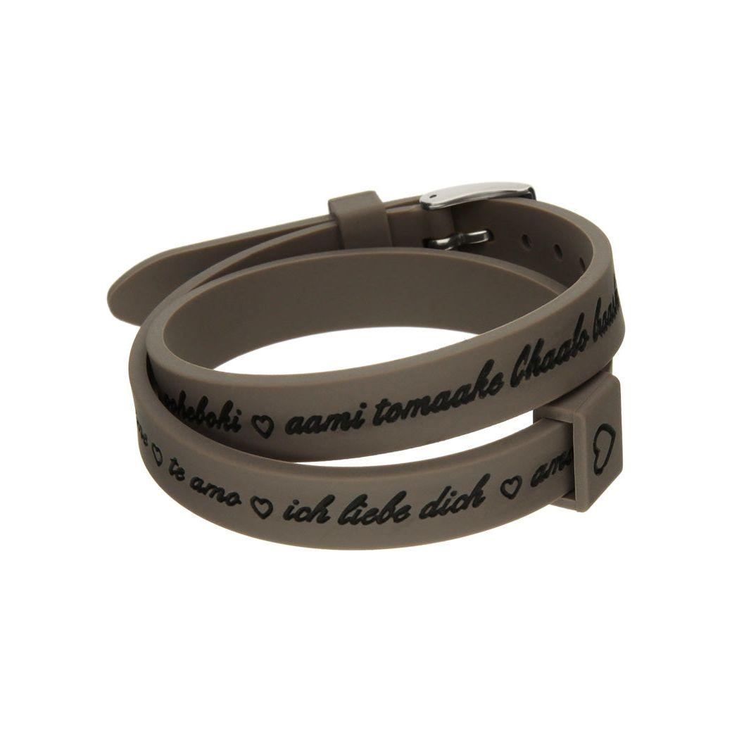 Il MEZZOMETRO Mod. I LOVE YOU SILVER - Bracciale in silicone/silicone bracelet