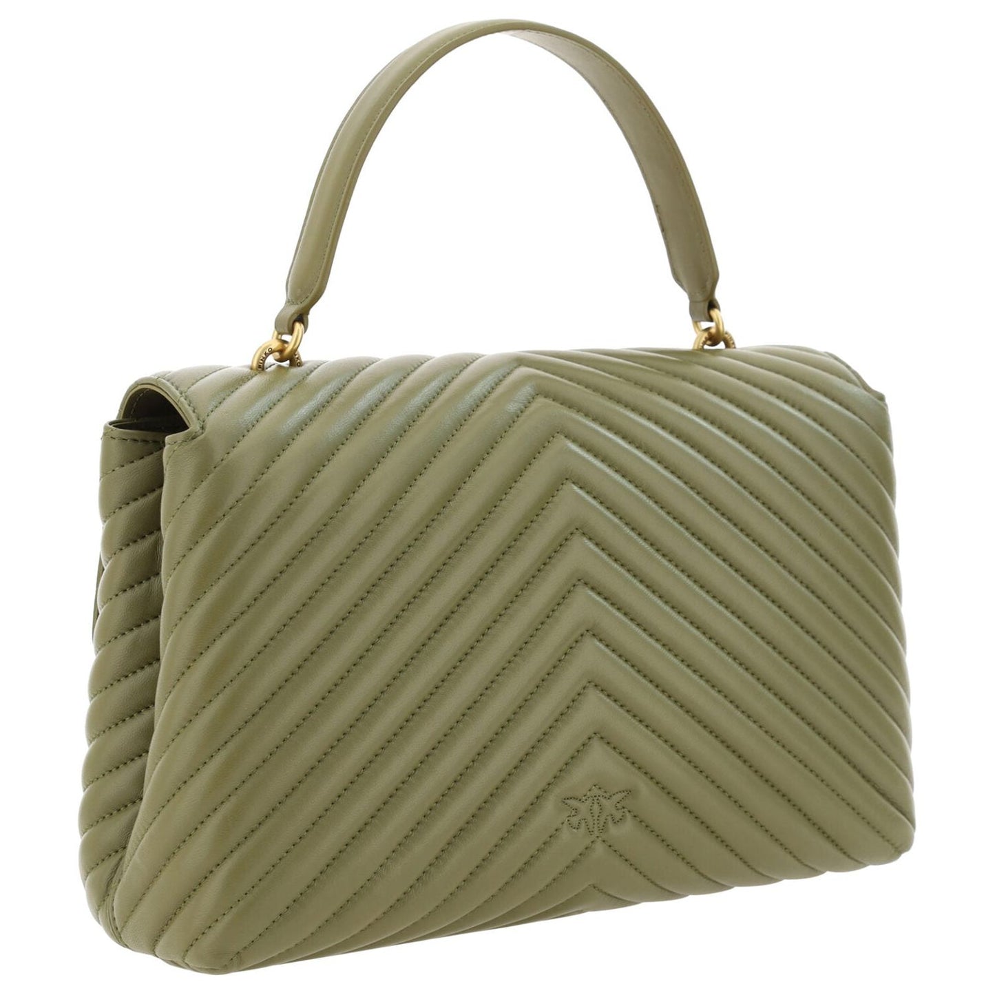 PINKO Emerald Elegance Calf Leather Handbag green-calf-leather-love-lady-handbag