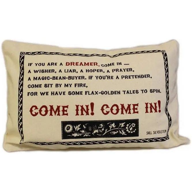 CUSCINI LETTERARI - Copricuscino in Juta lavata / Cotton pillow case  COME IN! - Size 38x25cm FASHION ACCESSORIES CUSCINI LETTERARI