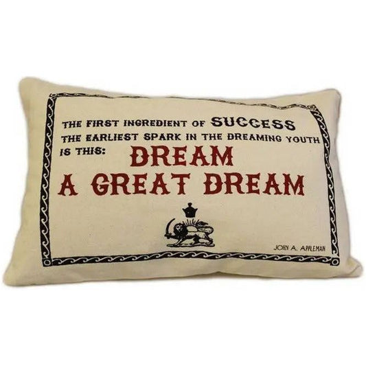 CUSCINI LETTERARI - Copricuscino in Juta lavata / Cotton pillow case  GREAT DREAM - Size 38x25cm