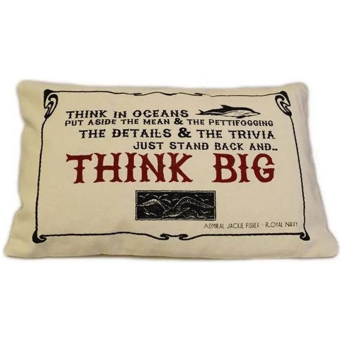 CUSCINI LETTERARI - Copricuscino in Juta lavata / Cotton pillow case  THINK BIG - Size 38x25cm